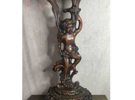 木製彫刻花台 天使 サイドテーブル